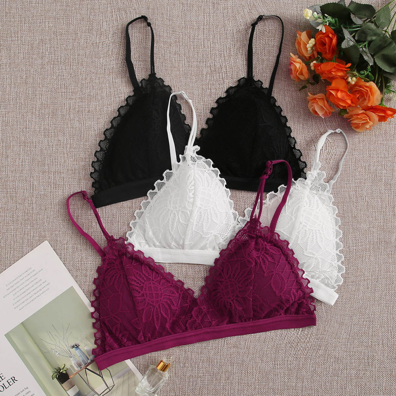 

3pack Floral Lace Bra Set, Multicolor