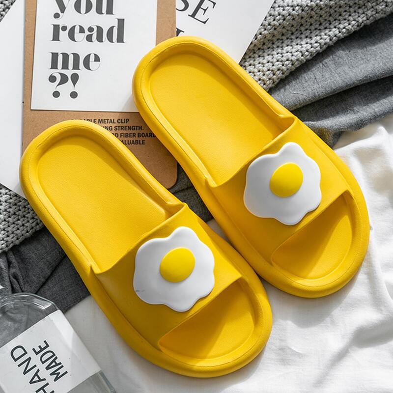 

Open Toe Egg Graphic Sliders, Yellow