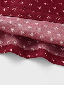 Manfinity Homme 男士滿版圖案襯衫 - 酒紅色 - 查看 3