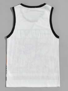 Manfinity Chillmode Men Tropical Vibes Graphic Tank Top - White - View 2