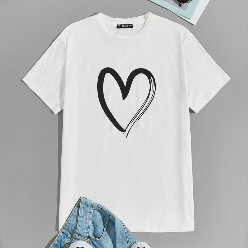 

Guys Heart Print Tee, White