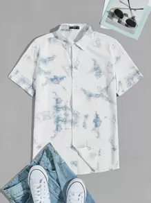 Manfinity Men Marble Print Shirt - White - View 1