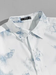 Manfinity Men Marble Print Shirt - White - View 4