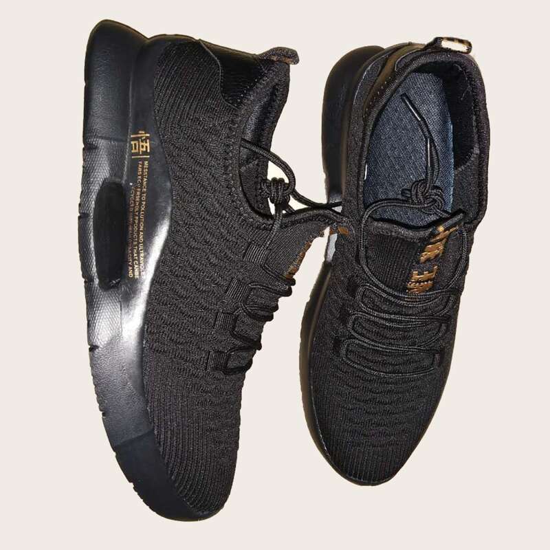 

Guys Lace-up Front Letter Graphic Sneakers, Black