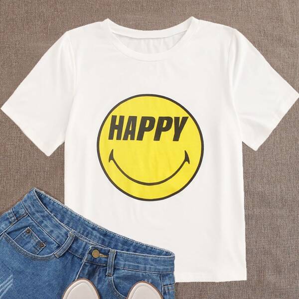 

Plus Letter And Cartoon Graphic Tee, White