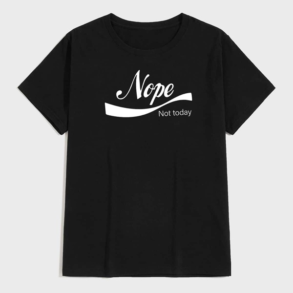 

Men Slogan Graphic Round Neck Tee, Black