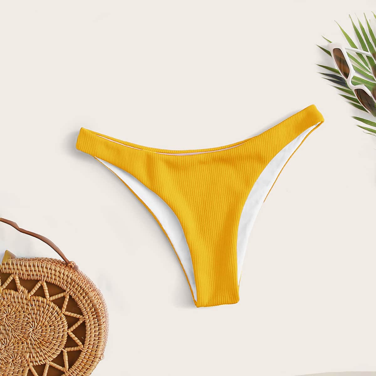 

Rib Cheeky Bikini Panty, Yellow