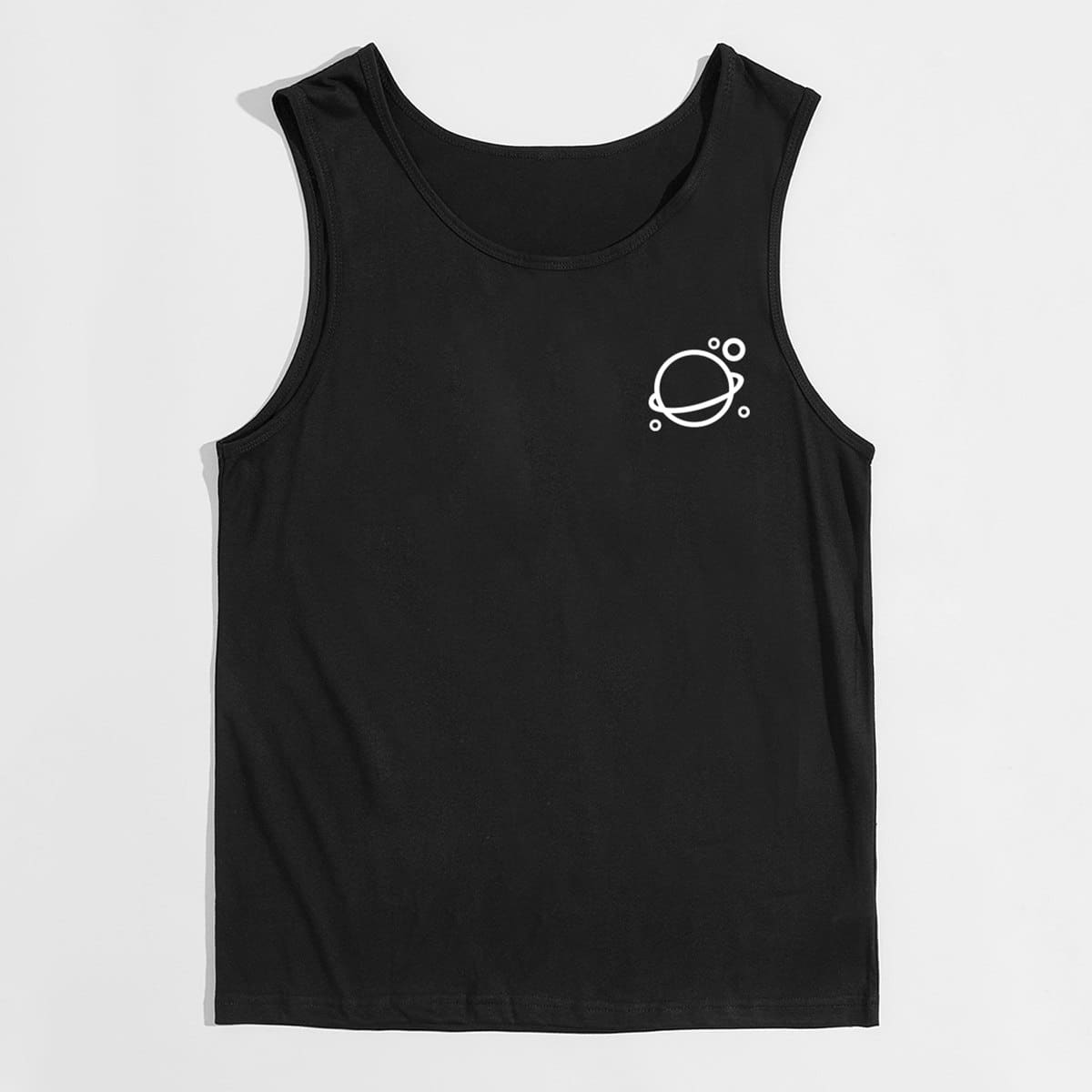 

Guys Planet Print Black Tank