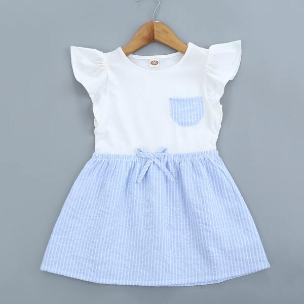 

Toddler Girls Stripe Print Pocket Detail Dress, Multicolor