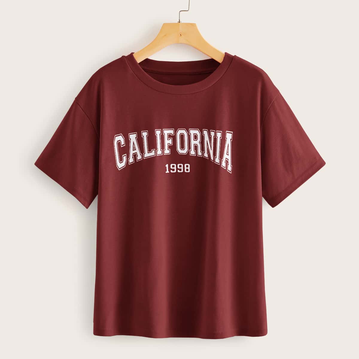 

Letter Graphic Tee, Burgundy