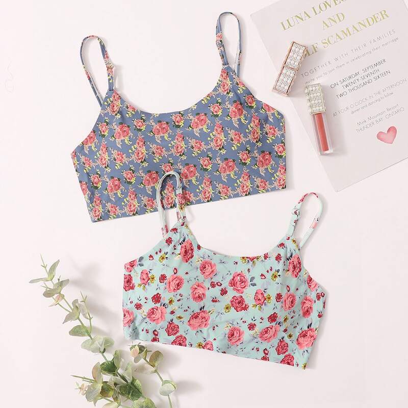 

2pack Floral Bra Set, Multicolor