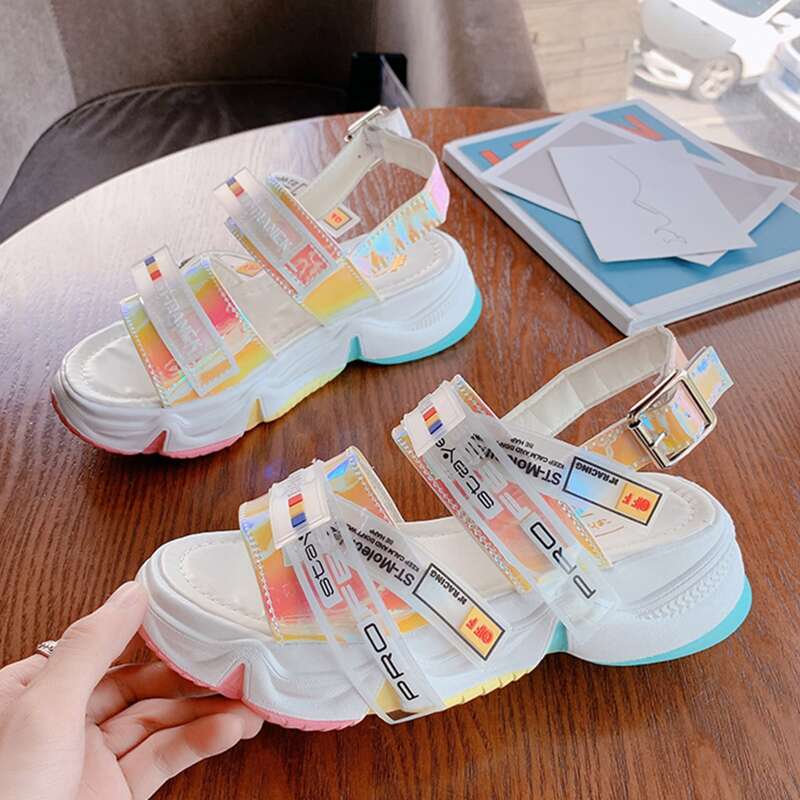 

Gradient Slingback Midform Sandals, Multicolor