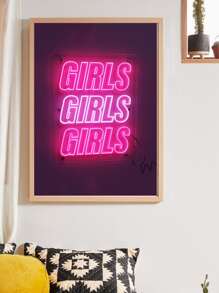 1pc Letter Graphic Wall Print Without Frame - Multicolor - View 1