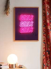 1pc Letter Graphic Wall Print Without Frame - Multicolor - View 3