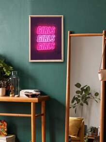 1pc Letter Graphic Wall Print Without Frame - Multicolor - View 5