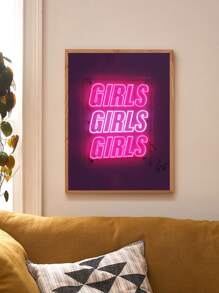 1pc Letter Graphic Wall Print Without Frame - Multicolor - View 7