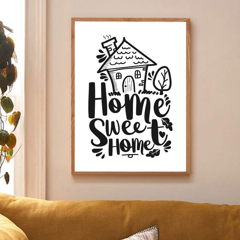 

1pc Letter Graphic Wall Print Without Frame, Multicolor