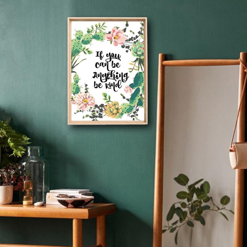 

1pc Flower & Slogan Graphic Wall Print Without Frame, Multicolor