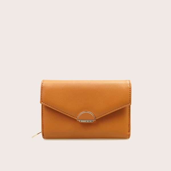 

Minimalist Fold Over Purse, Brown