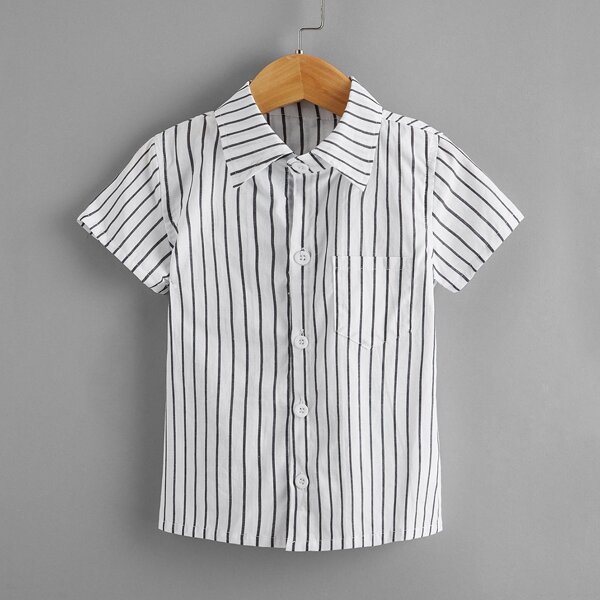 

Toddler Boys Vertical Stripe Shirt, White