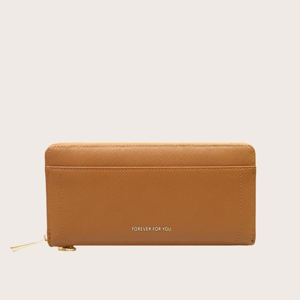 

Letter Graphic Purse With Card Holder, Brown