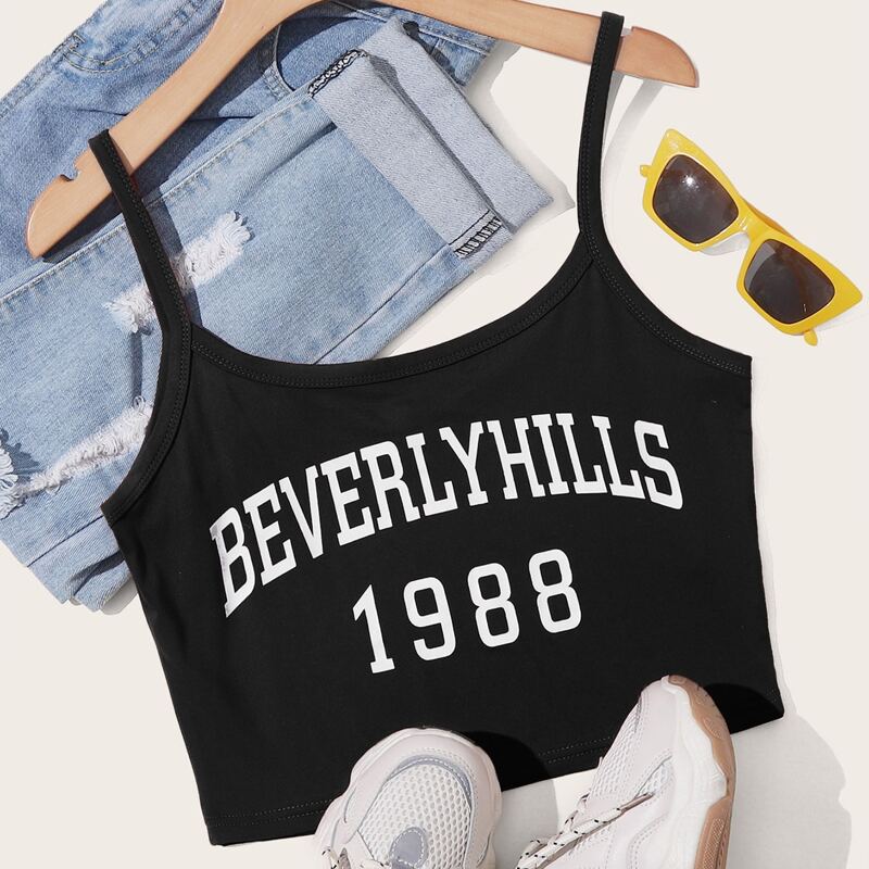 

Letter Graphic Cami, Black