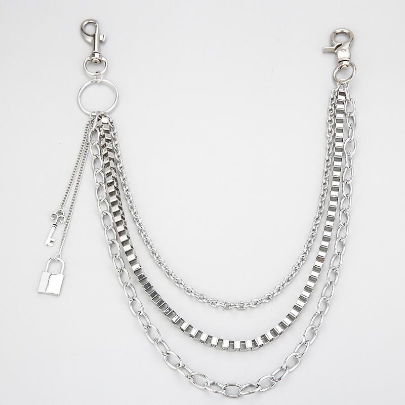 

Guys Key & Lock Pendant Waist Chain, Silver