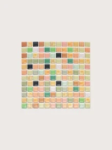 1 peça 23,6*23,6cm Papel de Parede Adesivo Impermeável 3D Epóxi, Revestimento de Parede Padrão de Mosaico para Banheiro e Cozinha, Adesivos, Decalque de Parede, Decalque Vinil para Decoração Doméstica, Itens de Decoração de Primavera Refresquem sua Casa, Adesivos de Decoração Rama Decoração de Cozinha - Multicolorido - Visão 2