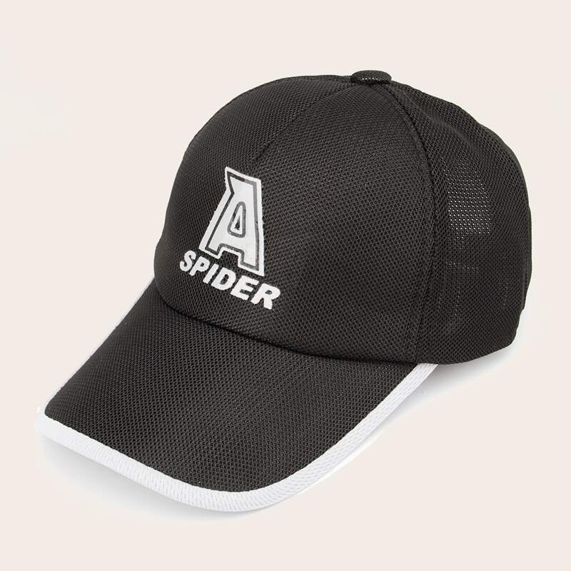 

Guys Letter Detail Mesh Baseball Cap, Black
