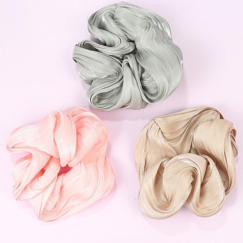 

3pcs Solid Scrunchie, Multicolor