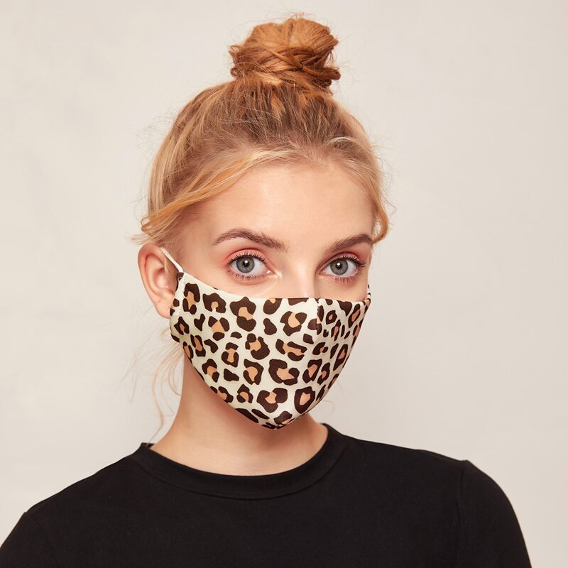 

Leopard Pattern Face Mask with Gasket Pad, Multicolor