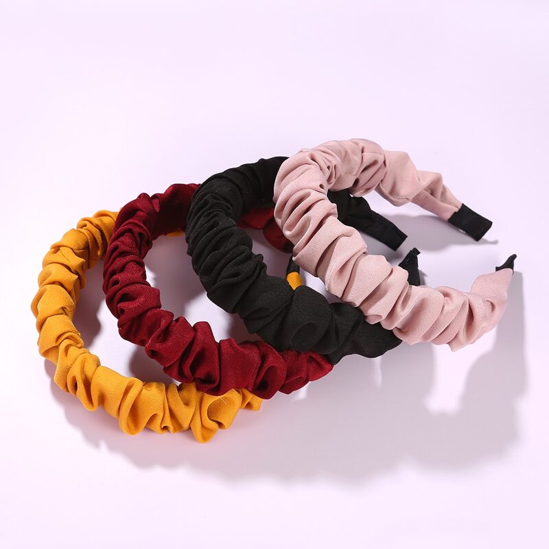 

4pcs Solid Hair Hoop, Multicolor