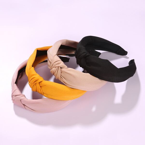 

4pcs Solid Hair Hoop, Multicolor