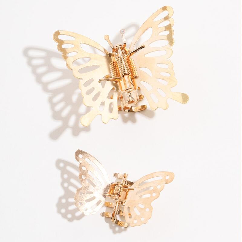 

2pcs Butterfly Hair Claw, Gold