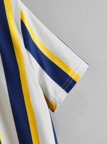 SHEIN Boys Letter Print Striped Tee - Multicolor - View 4