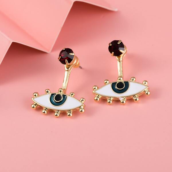 

Eye Design Earrings Jackets, Gold