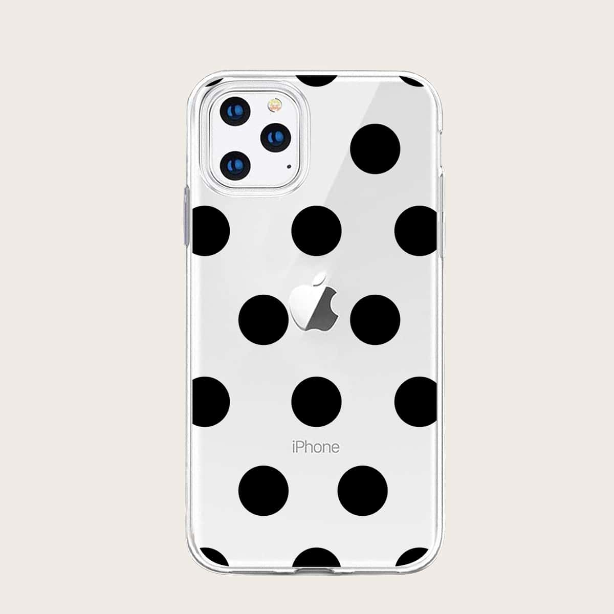 

Polka Dot Print Clear iPhone Case