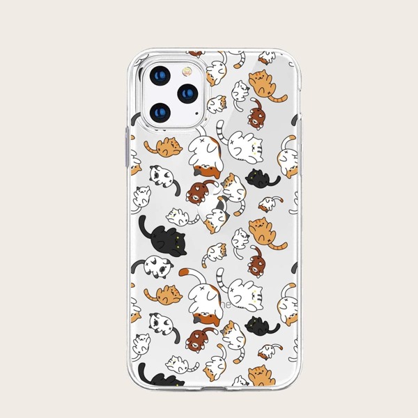 

Прозрачный чехол для iPhone с принтом кота