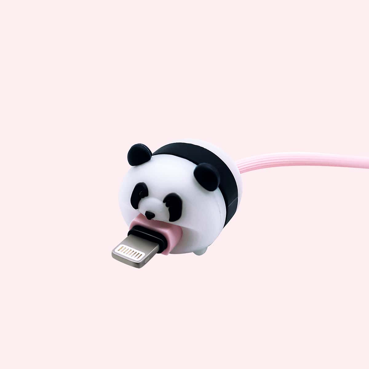 

1pc Cartoon Panda Shaped Data Line Protection Cover, White