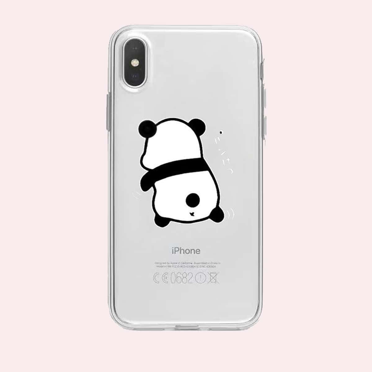

Cartoon Panda Graphic iPhone Case, Clear