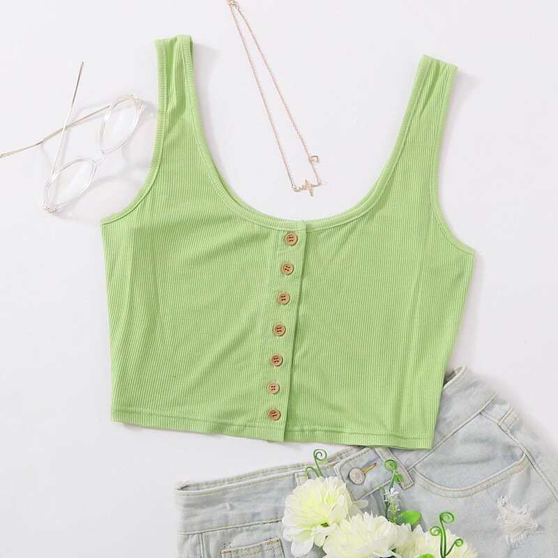 

Button Front Cami, Green