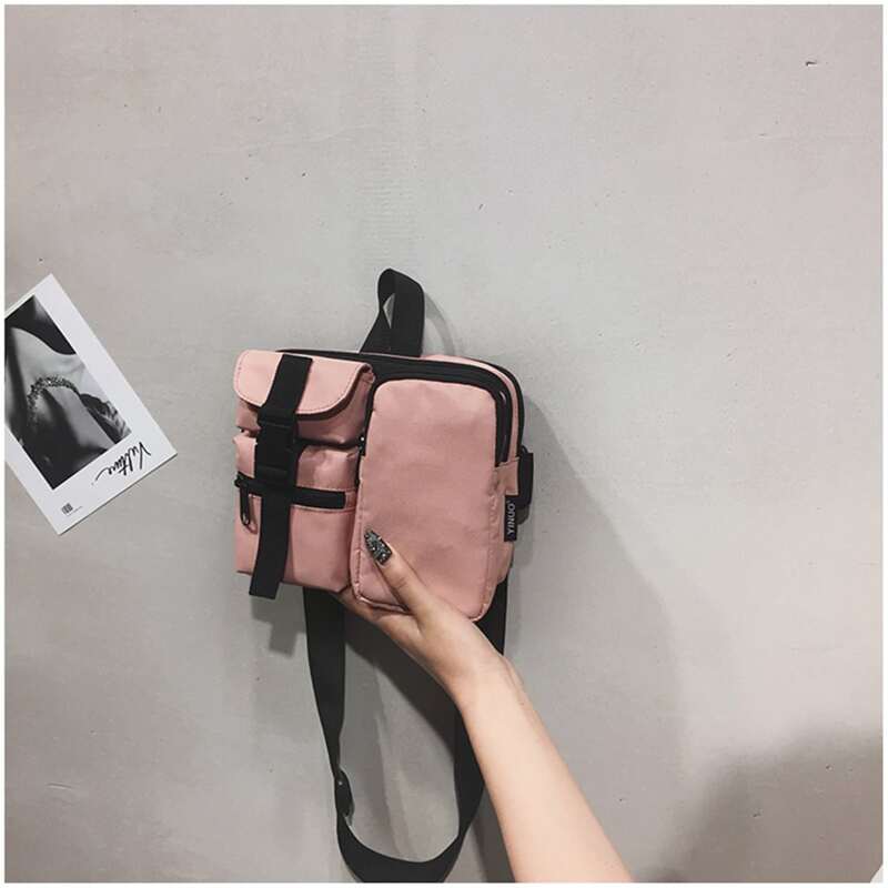 

Buckle Pocket Crossbody Bag, Pink