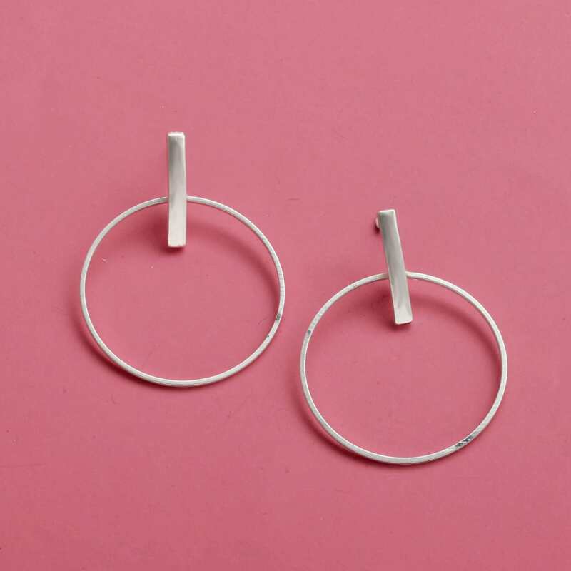 

Simple Solid Drop Earrings, Silver