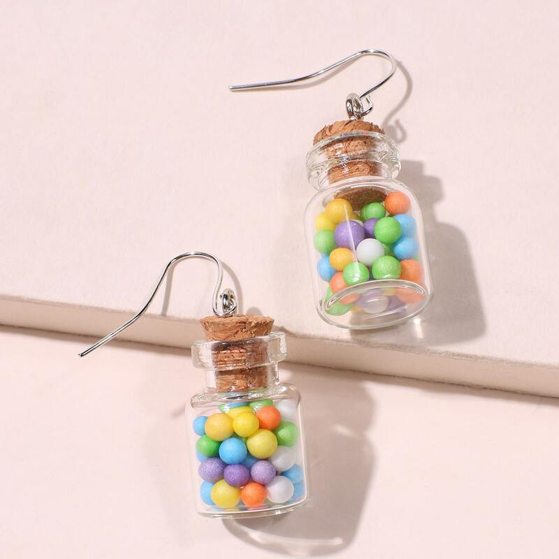 

1pair Candy Drop Earrings, Multicolor