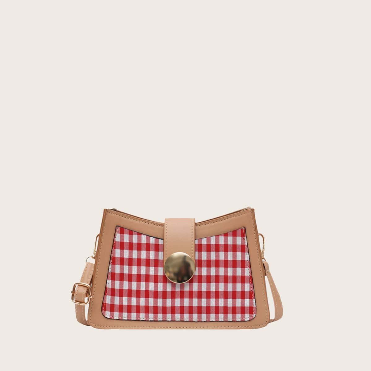 

Gingham Buckle Crossbody Bag, Multicolor
