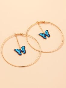 Hoa tai vòng hình bướm - Màu xanh lam - Xem 5