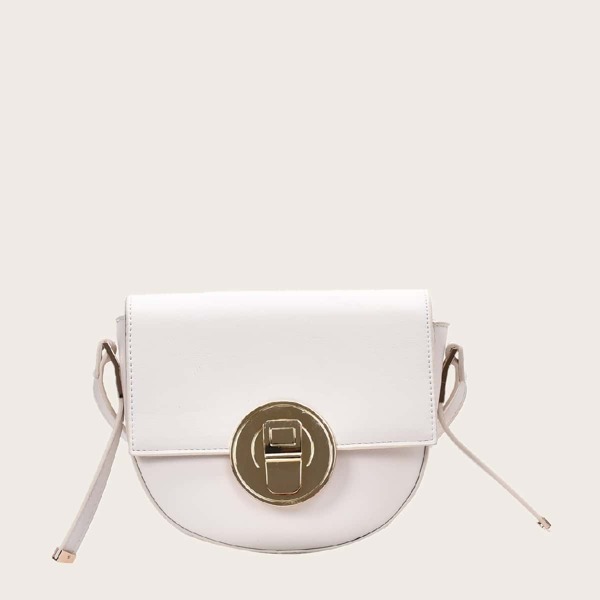 

Minimalist Flap Crossbody Bag, White