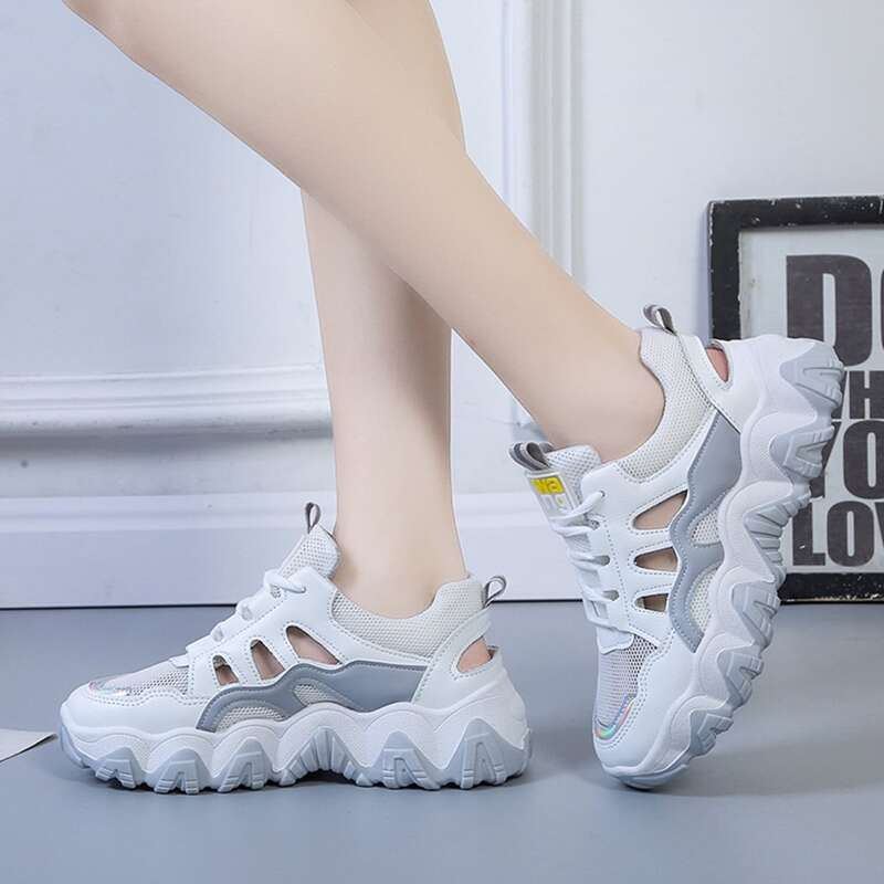

Lace-up Chunky Sneakers, White