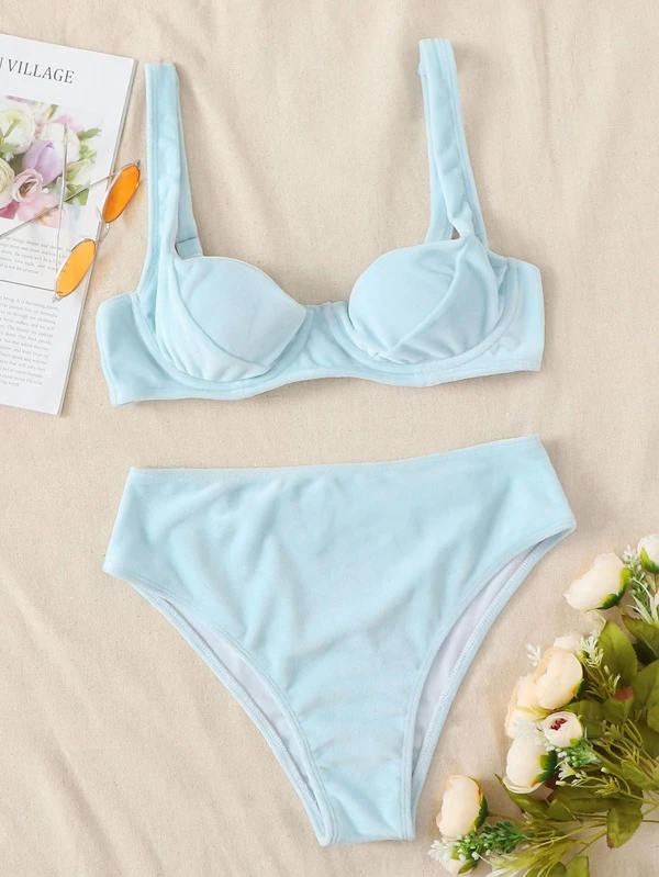 velvet push up bikini