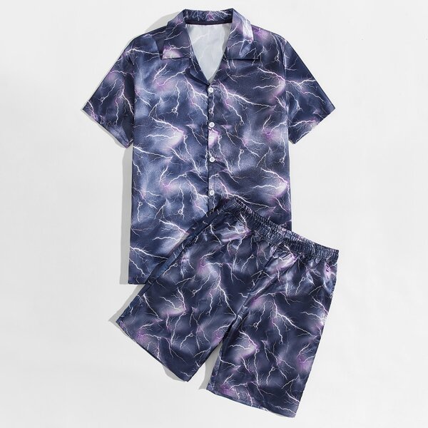 

Men Graphic PJ Set, Navy blue